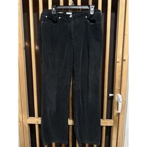 Jorg Peterson Pants Women Size 44 US 14 / 16 Black Corduroy Straight Leg Germany